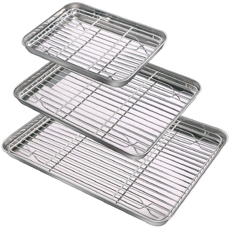 LSHUIGEN Aluminum Pan Cookie Sheets | Heavy Duty Nonstick Disposable